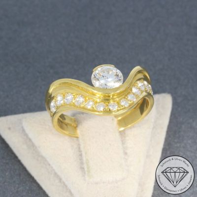 Wert 9290 € Brillant Ring (ca.1,25 carat) in 750er 18 K Gelbgold - 104828