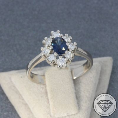 Wert 1990 € Brillant Saphir Ring in 585er 14 K Weißgold - 104908