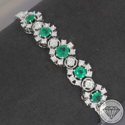 Wert 17190 € Brillant Smaragd Armband in 750er 18 K Weißgold - 104912