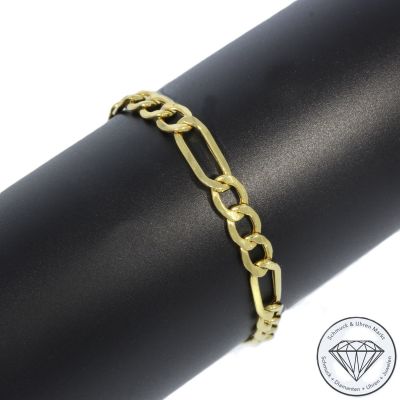 Wert 990 € Figaro Armband 585er/14 Karat Gelb Gold Länge 20,5 cm – 104994