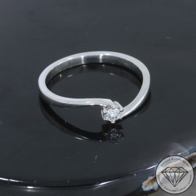 Wert 850 € Solitär Brillant Ring in 585er 14 K Weißgold - 105222
