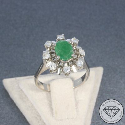 Wert 2290 € Brillant Smaragd Ring in 750er 18 K Weißgold - 105246