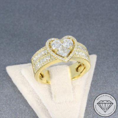 Wert 6190 € Brillant Diamant Herz Ring (ca. 1,18 carat) in 750er 18 K Weißgold - 105251