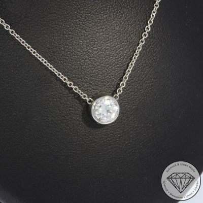 Wert 3690 € Solitär Brillant Anhänger mit Kette (0,50 carat) in 750er 18 K Weißgold HRD - 105343