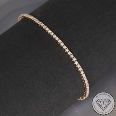 Wert 7990 € Tennis Brillant Armband (ca. 2,00 carat) in 585er 14 K Rosegold - 105599