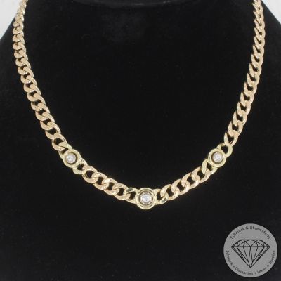 Wert 5190 € Brillant Panzer Collier (ca. 0,12 carat) in 585er 14 K Gelbgold - 105607