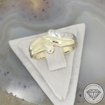 Wert 1450 € Bicolor Brillant Diamant Ring in 585er 14 K Gold - 105636