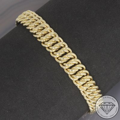 Wert 2790 € Doppel Panzer Armband 585er/14 Karat Gelb Gold Länge 17,5 cm – 105638