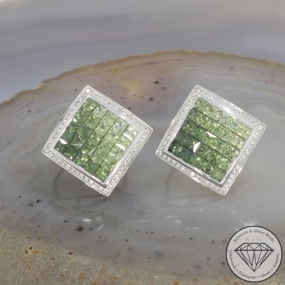 Wert 4250 € Brillant Saphir Ohrring in 585er 14 K Weißgold - 105733