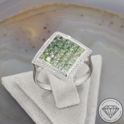 Wert 4250 € Brillant Saphir Ring in 585er 14 K Weißgold - 105737