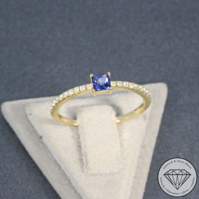 Wert 1790 € Brillant Saphir Ring in 585er 14 K Gelbgold - 105740