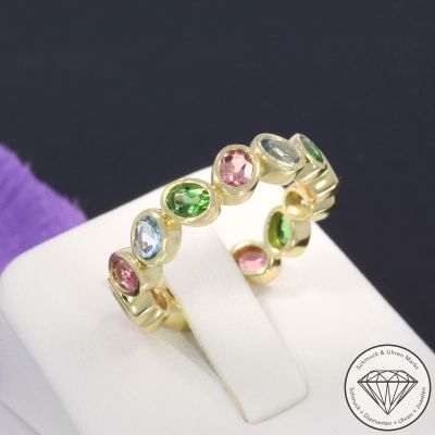 Wert 2890 € Aquamarin Turmalin Ring in 585er 14 K Gelbgold - 105745