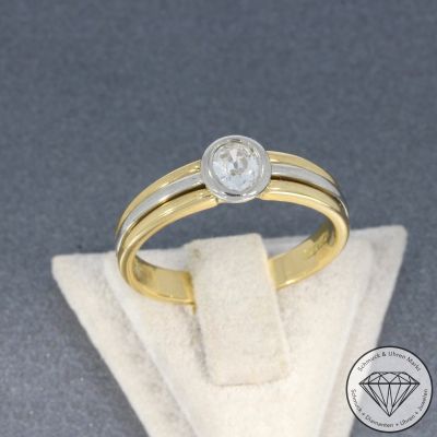 Wert 4990 € Hofacker Bicolor Solitär Diamant Ring in 750er 18 K Gold - 105797