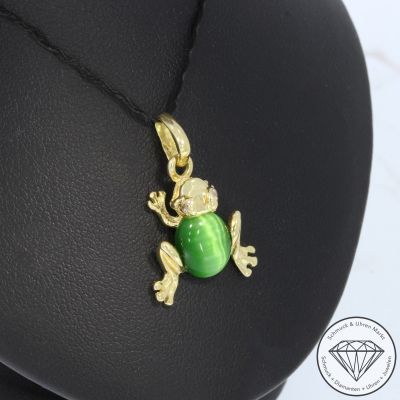Wert 1250 € Brillant Tigeraugen Anhänger ohne Kette 585er/14 Karat Gelb Gold Länge 2,0 cm – 105808