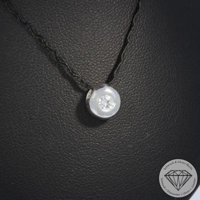 Wert 790 € Solitär Brillant Anhänger (ca. 0,15 carat) in 585er 14 K Weißgold - 105814