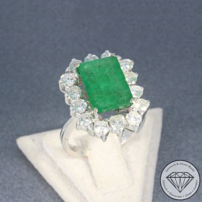 Wert 6550 € Brillant Smaragd Ring in 750er 18 K Weißgold - 105816