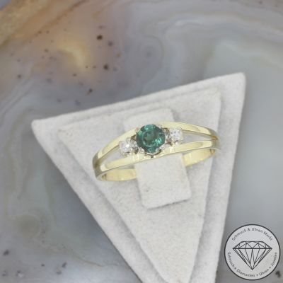 Wert 890 € Diamant Turmalin Ring in 585er 14 K Gelbgold - 105910