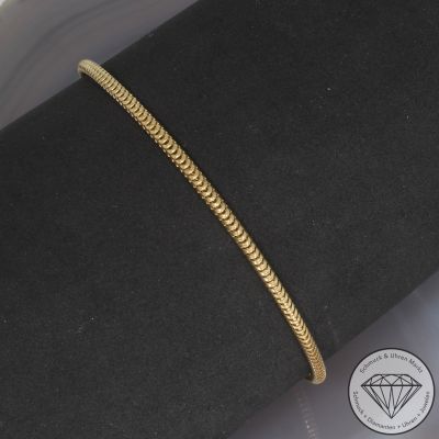 Wert 950 € Schlangen Armband (5,1 Gramm) in 585er 14 K Gelbgold - 106014