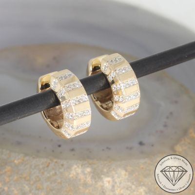 Wert 3150 € Diamant Creolen in 585er 14 K Gelbgold - 106034