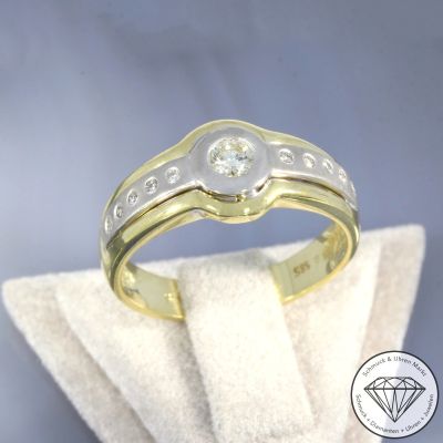 Wert 1790 € Bicolor Brillant Ring in 585er 14 K Gold - 106198
