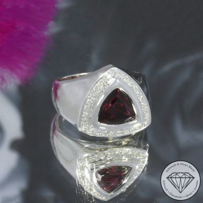 Wert 5850 € Brillant Rubin Ring in 750er 18 K Weißgold - 106465