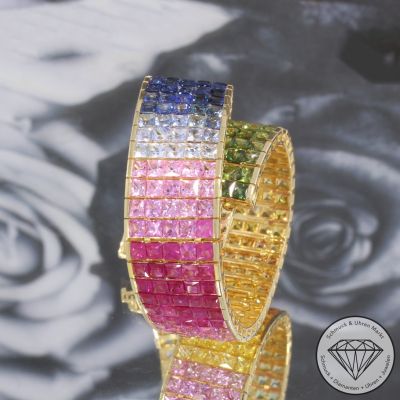 Wert 31690 € Saphir Armband in 585er 14 K Gelbgold - 106476