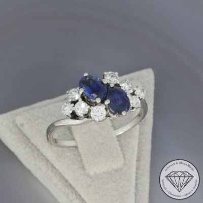 Wert 2490 € Brillant Saphir Ring in 750er 18 K Weißgold - 106497