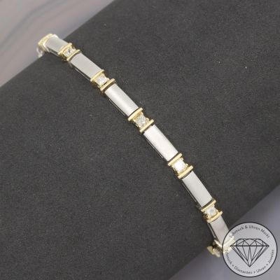 Wert 4390 € Bicolor Diamant Armband (ca. 0,70 carat) in 585er 14 K Gold - 106526