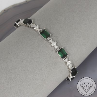 Wert 5790 € Brillant Turmalin Armband in 750er 18 K Weißgold - 106810