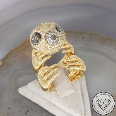 Wert 10690 € Brillant Ring Faultier in 750er 18 K Gelbgold - 107372