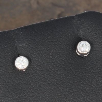 Wert 600 € Solitär Brillant Ohrstecker Ohrringe (0,10 carat) in 750er 18 K Weißgold - H195