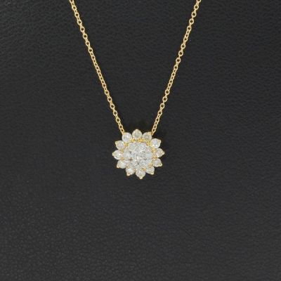 Wert 1150 € Brillant Anhänger mit Kette (0,40 carat) in 750er 18 K Gelbgold - H160