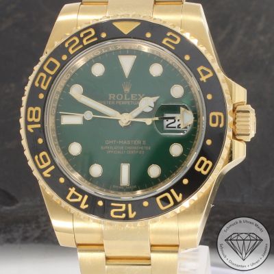 Rolex GMT Masters ll Automatik Uhr 116718 green Dial 18 Karat Gelb Gold - 97510