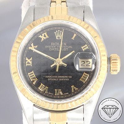 Rolex Datejust Lady Automatik Uhr 69173 seltenes Zifferblatt Edelstahl 18 Karat Gelbgold - 101259