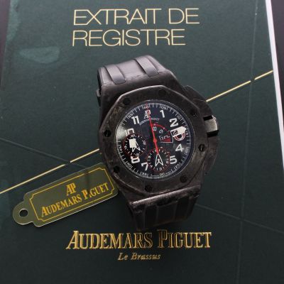 Audemars Piguet Royal Oak Carbon Herren Uhr 44 mm Box + Papiere Stahl Kautschuk - 63915