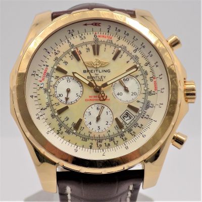Breitling for Bentley  Speed Six R Type Continental GT Automatik Uhr 18 K Gold Lederarmband - 71077
