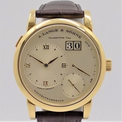 Lange & Söhne Glashütte Handaufzug Uhr Full Set 750er/18 Karat Gelbgold Leder - 71537