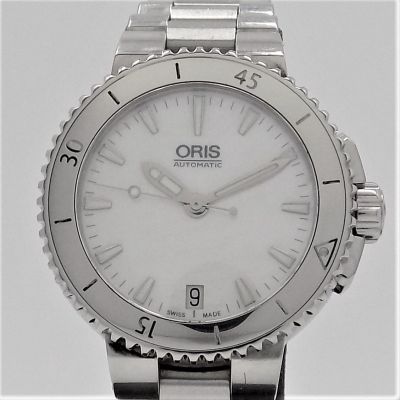 Wert 2000 € ORIS Aquis Date Automatik Uhr Full Set Edelstahl 36 mm - 73862