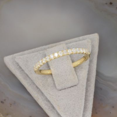 Wert 1290 € Brillant Halbmemory Ring (0,25 carat) in 750er 18 K Gelbgold Größe 52 - H541
