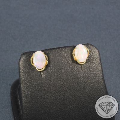 Wert 430 € Opal Ohrstecker in 585er 14 K Gelbgold - 74800