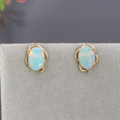 Wert 430 € Opal Ohrstecker in 585er 14 K Gelbgold - 74830