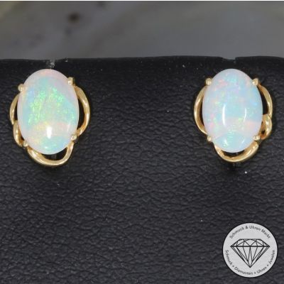 Wert 380 € Opal Ohrringe (0,50 carat) in 585er 14 K Gelbgold - 74869