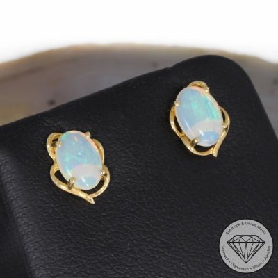 Wert 500 € Opal Ohrringe (0,80 carat) in 750er 18 K Gelbgold - 74926
