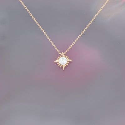 Wert 690 € Solitär Brillant Kette (0,10 carat) in 750er 18 K Rosegold - H961
