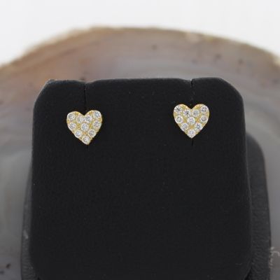 Wert 1150 € Brillant Herz Ohrringe (0,20 carat) in 750er 18 K Gelbgold - H923