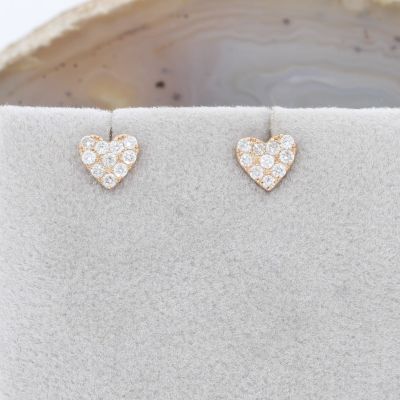 Wert 1150 € Brillant Herz Ohrringe (0,20 carat) in 750er 18 K Rosegold - H964