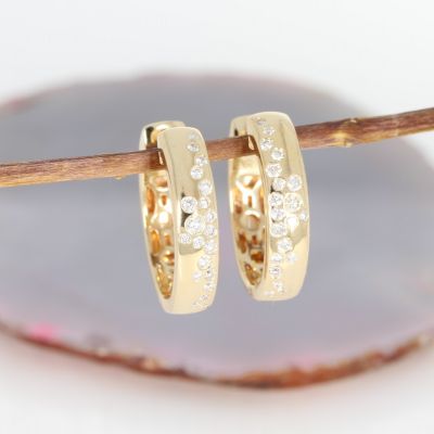 Wert 3450 € Brillant Creolen (0,48 carat) in 585er 14 K Gelbgold - H1206