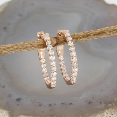 Wert 2550 € Brillant Creolen (0,52 carat) in 585er 14 K Roségold - H1168