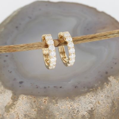 Wert 3950 € Brillant Creolen (1,00 carat) in 585er 14 K Gelbgold - H1169