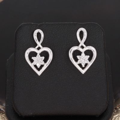 Wert 550 € Brillant Ohrringe Herz (0,18 carat) in 416er 10 K Weißgold - H1242